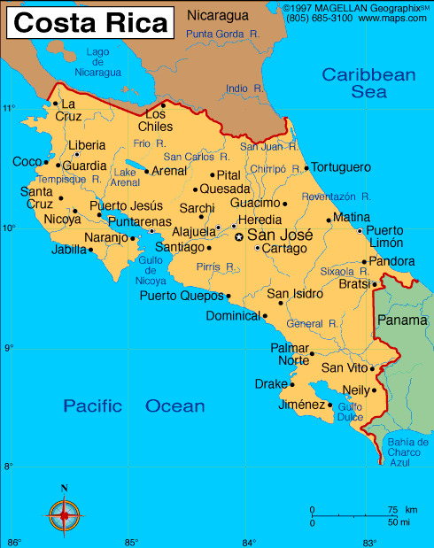 San Francisco Costa Rica map